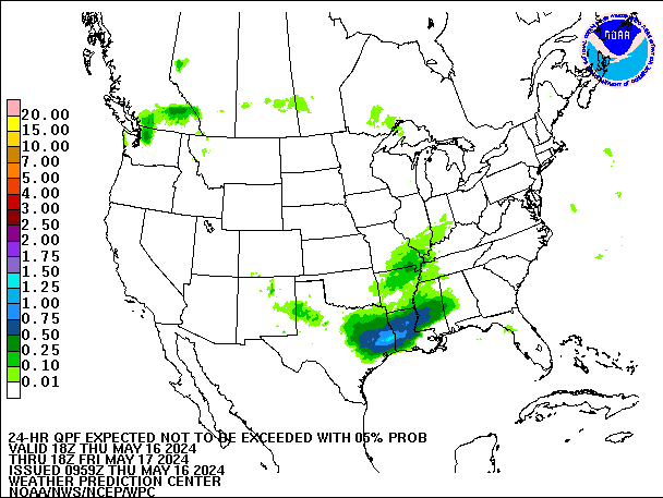 24-Hour 5th
                     Percentile QPF valid 18Z May 17, 2024