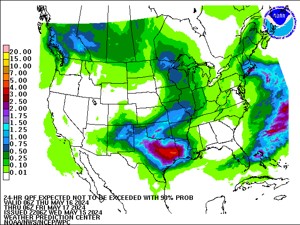 24-Hour 90th
                     Percentile QPF valid 06Z May 17, 2024