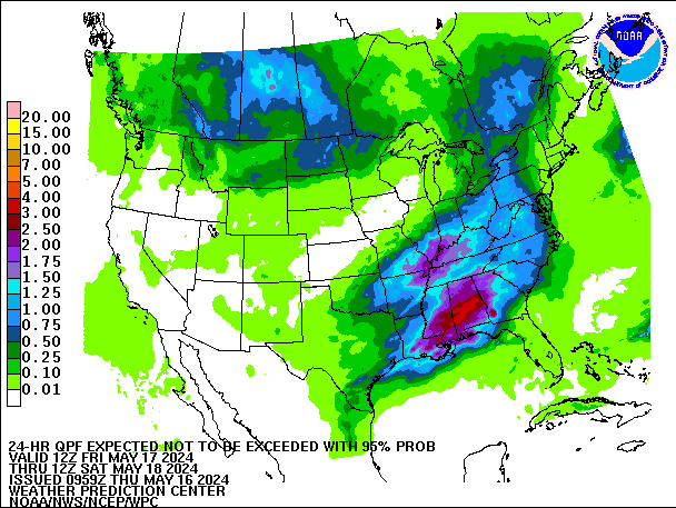 24-Hour 95th
                     Percentile QPF valid 12Z May 18, 2024