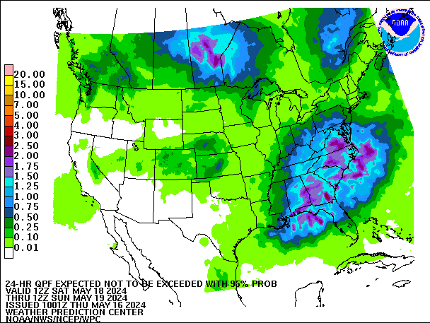 24-Hour 95th
                     Percentile QPF valid 12Z May 19, 2024