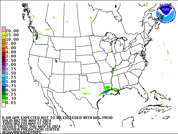 6-Hour 5th
                     Percentile QPF valid 06Z May 17, 2024