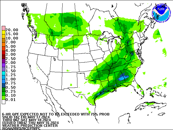 6-Hour 75th
                     Percentile QPF valid 00Z May 18, 2024
