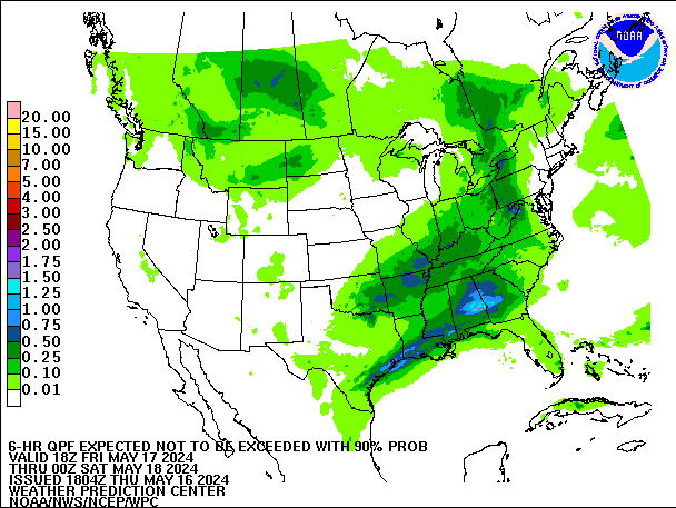 6-Hour 90th
                     Percentile QPF valid 00Z May 18, 2024