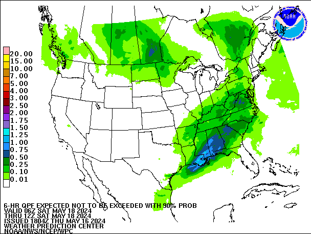 6-Hour 90th
                     Percentile QPF valid 12Z May 18, 2024