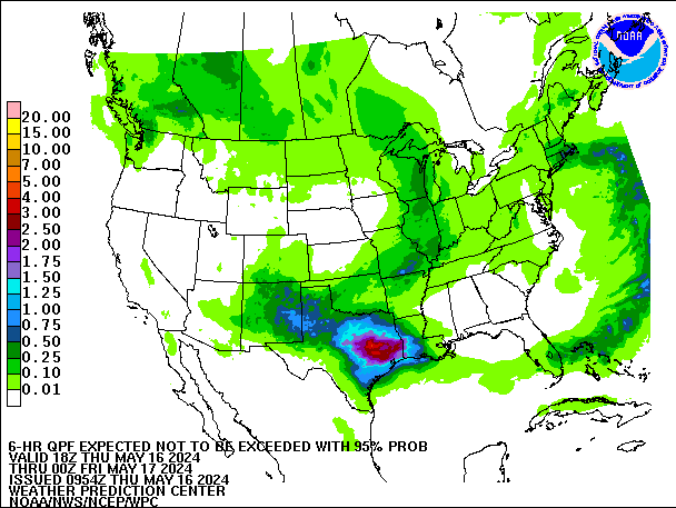 6-Hour 95th
                     Percentile QPF valid 00Z May 17, 2024