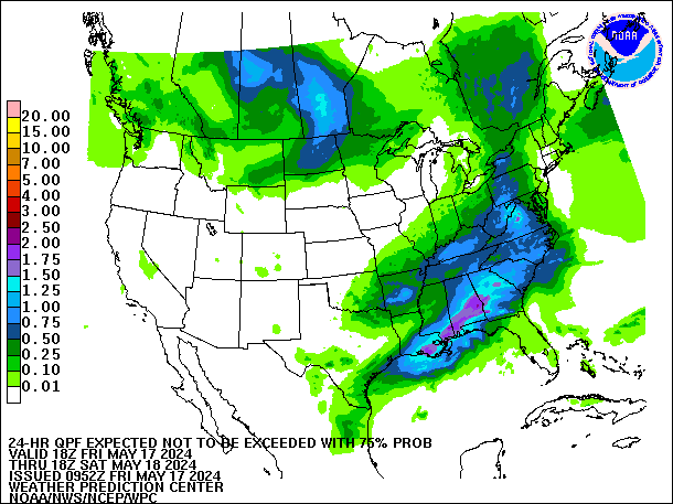 24-Hour 75th
                     Percentile QPF valid 18Z May 18, 2024