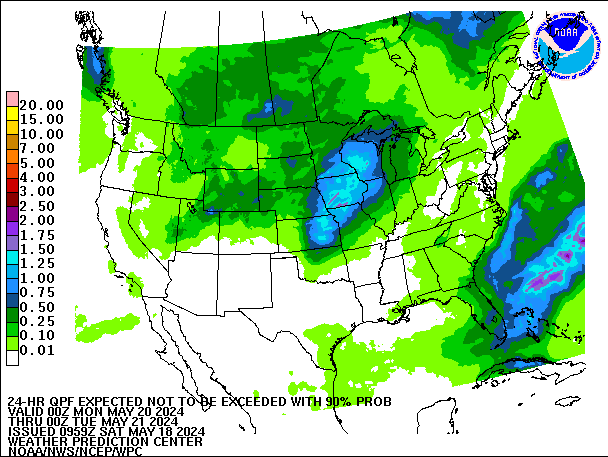 24-Hour 90th
                     Percentile QPF valid 00Z May 21, 2024