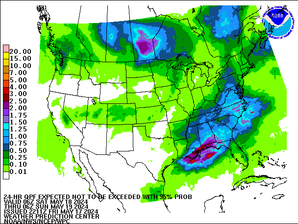 24-Hour 95th
                     Percentile QPF valid 06Z May 19, 2024