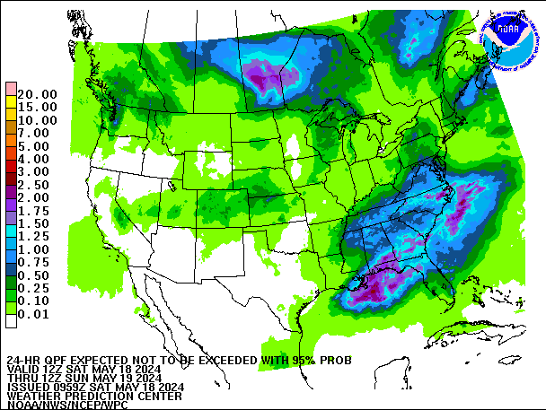 24-Hour 95th
                     Percentile QPF valid 12Z May 19, 2024