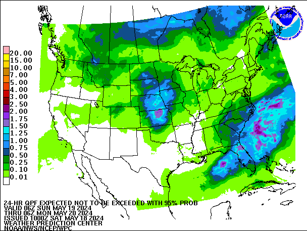 24-Hour 95th
                     Percentile QPF valid 06Z May 20, 2024