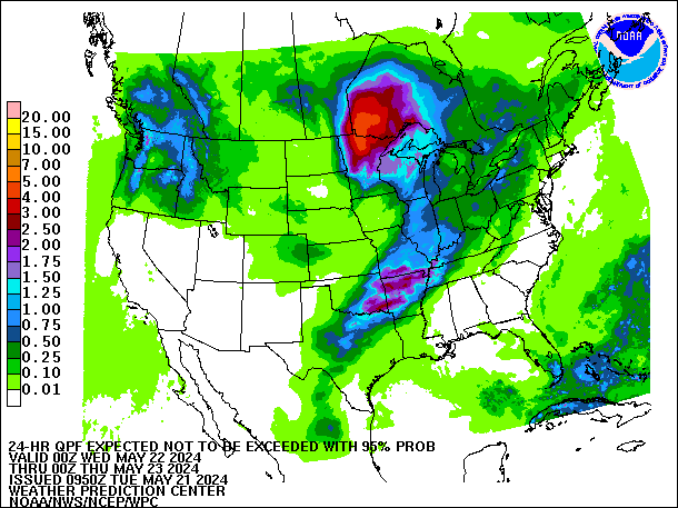 24-Hour 95th
                     Percentile QPF valid 00Z May 23, 2024