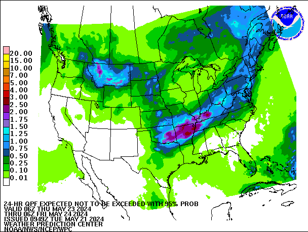 24-Hour 95th
                     Percentile QPF valid 06Z May 24, 2024