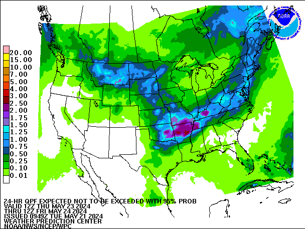 24-Hour 95th
                     Percentile QPF valid 12Z May 24, 2024