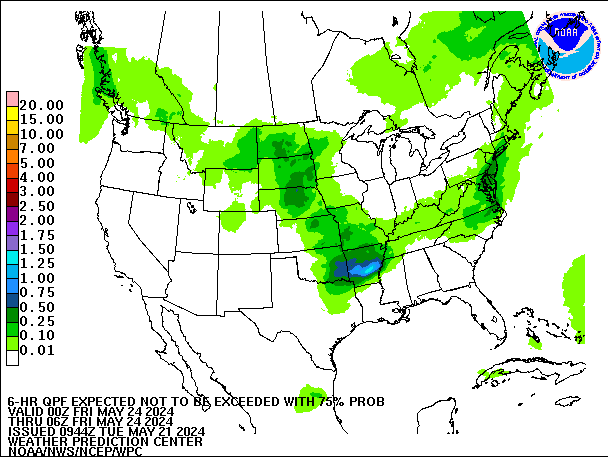 6-Hour 75th
                     Percentile QPF valid 06Z May 24, 2024