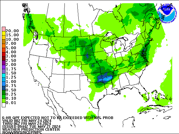 6-Hour 90th
                     Percentile QPF valid 06Z May 24, 2024