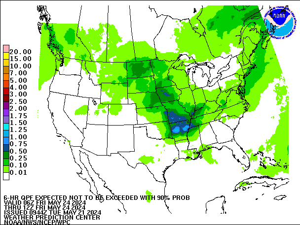 6-Hour 90th
                     Percentile QPF valid 12Z May 24, 2024