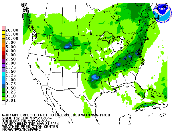 6-Hour 95th
                     Percentile QPF valid 00Z May 24, 2024