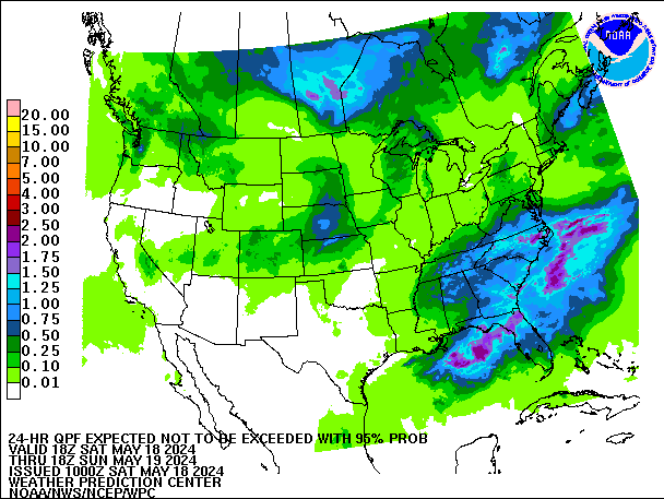 24-Hour 95th
                     Percentile QPF valid 18Z May 19, 2024