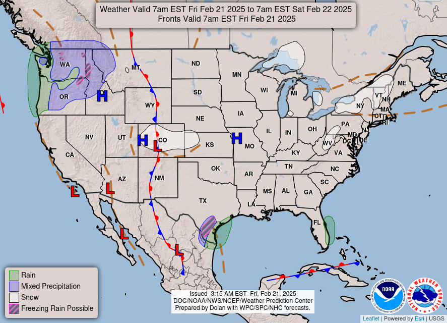 National Digital Forecast Database Graphical Forecast - US Prevalent Weather