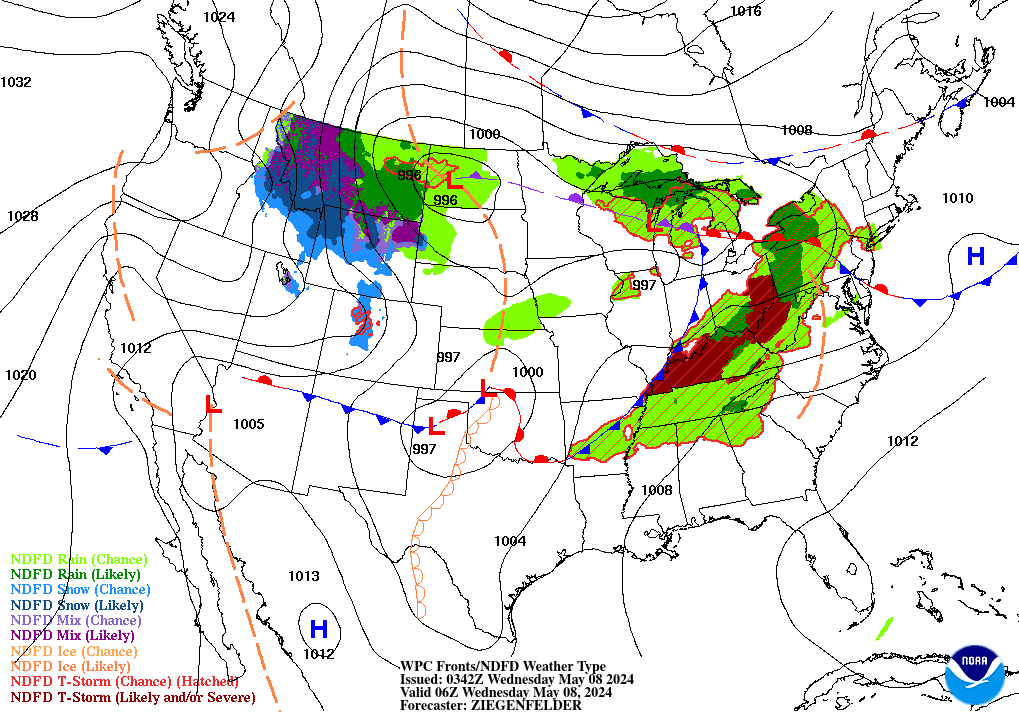 0-6 hr Forecast WX Map