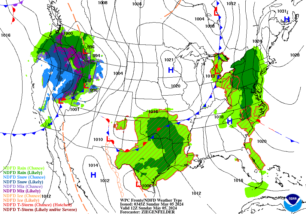 WPC's 12-Hour Surface Weather Forecast