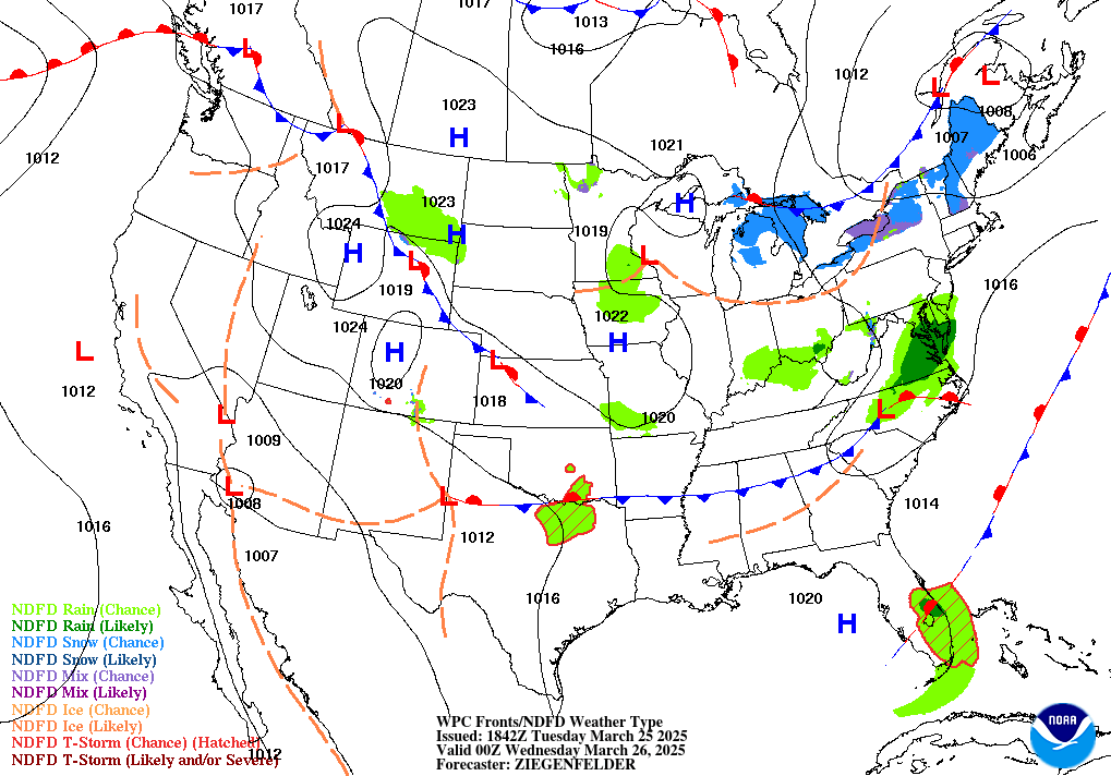 Forecast of Fronts/Pressure and Weather valid Sat 00Z