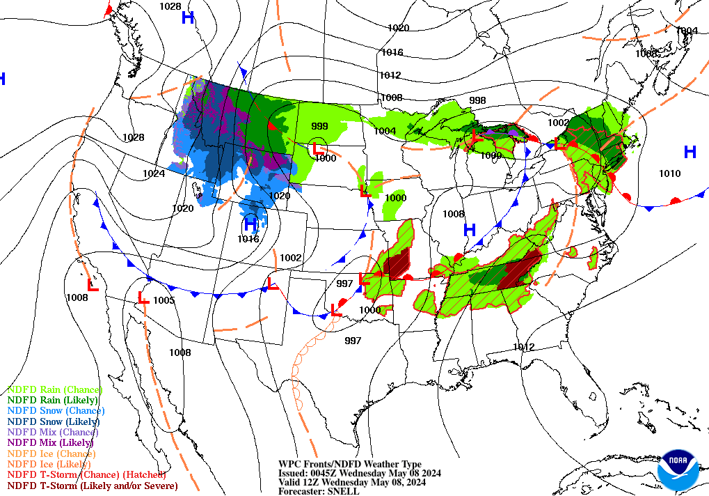 WPC's 24-Hour Surface Weather Forecast
