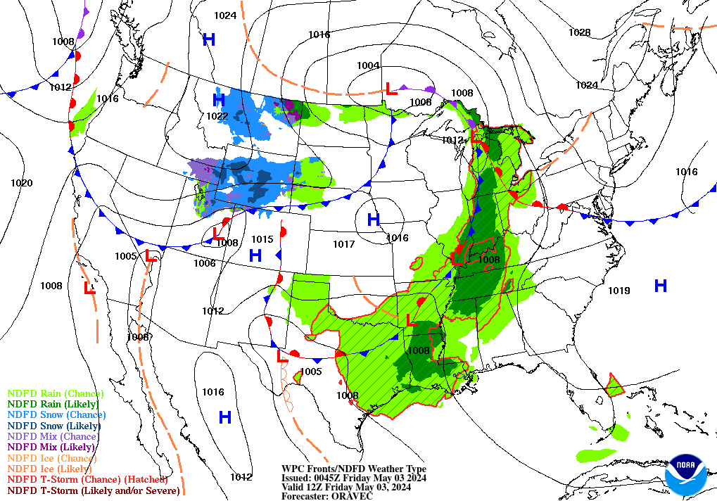 Forecast of Fronts/Pressure and Weather valid Wed 06Z