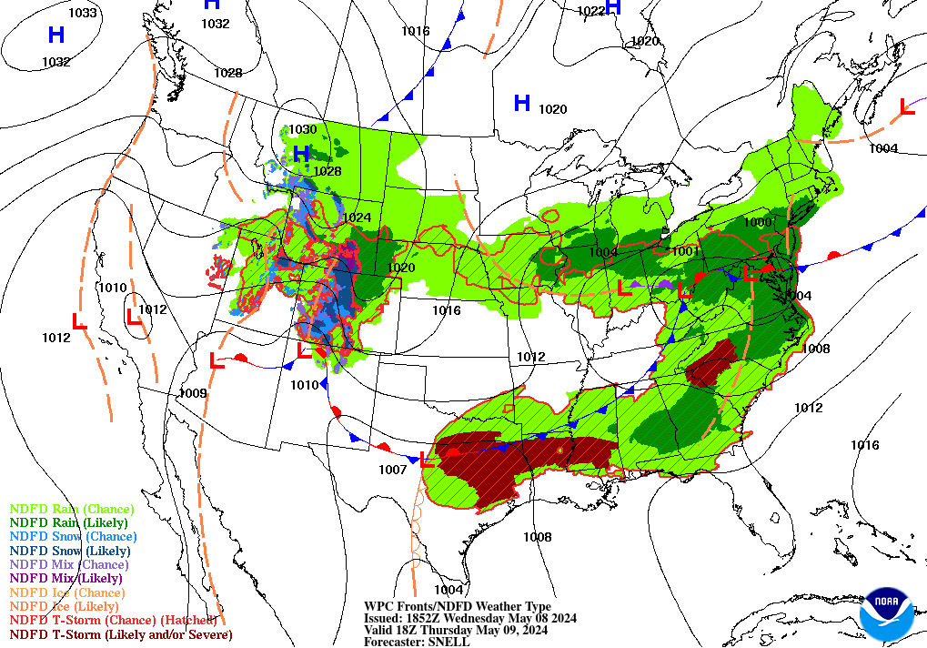 12-24 hr Forecast WX Map