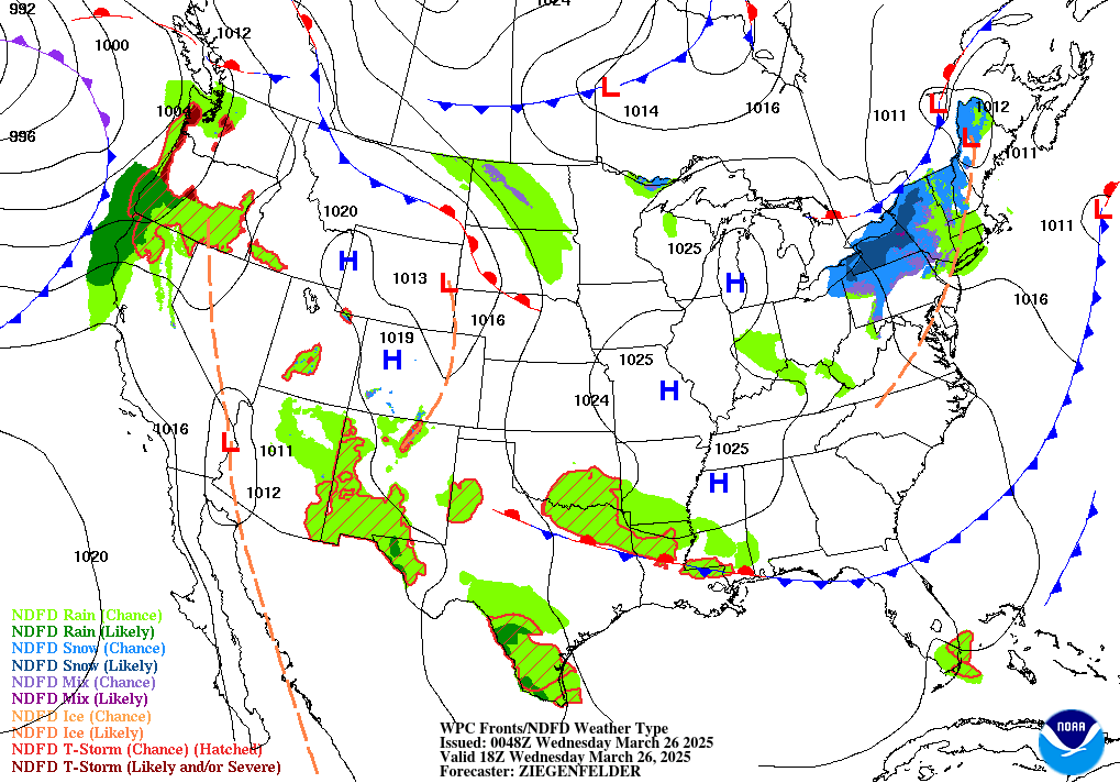 Forecast of Fronts/Pressure and Weather valid Sat 06Z