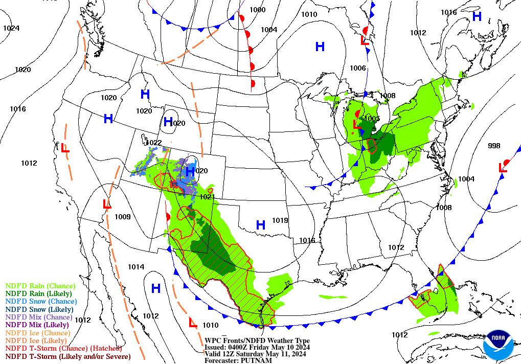 Forecast of Fronts/Pressure and Weather valid Tue 00Z