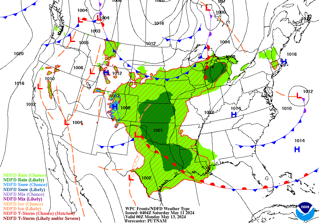 Forecast of Fronts/Pressure valid Wed 00Z