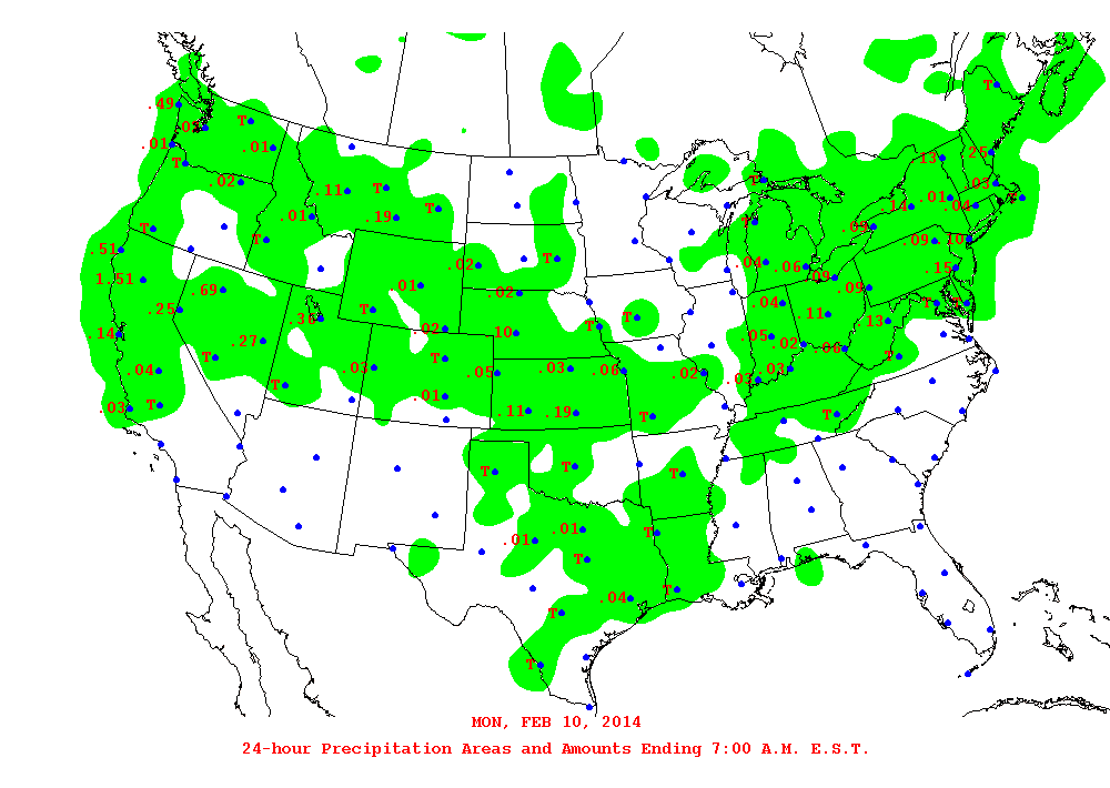 Daily 24-Hour Precipitation Total Map