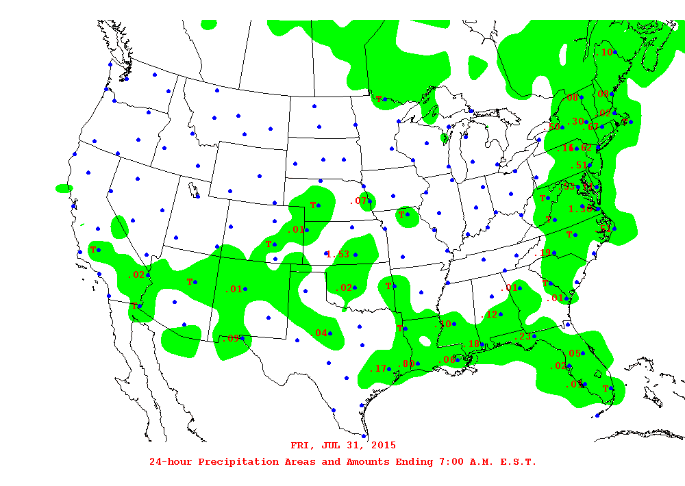 Daily 24-Hour Precipitation Total Map