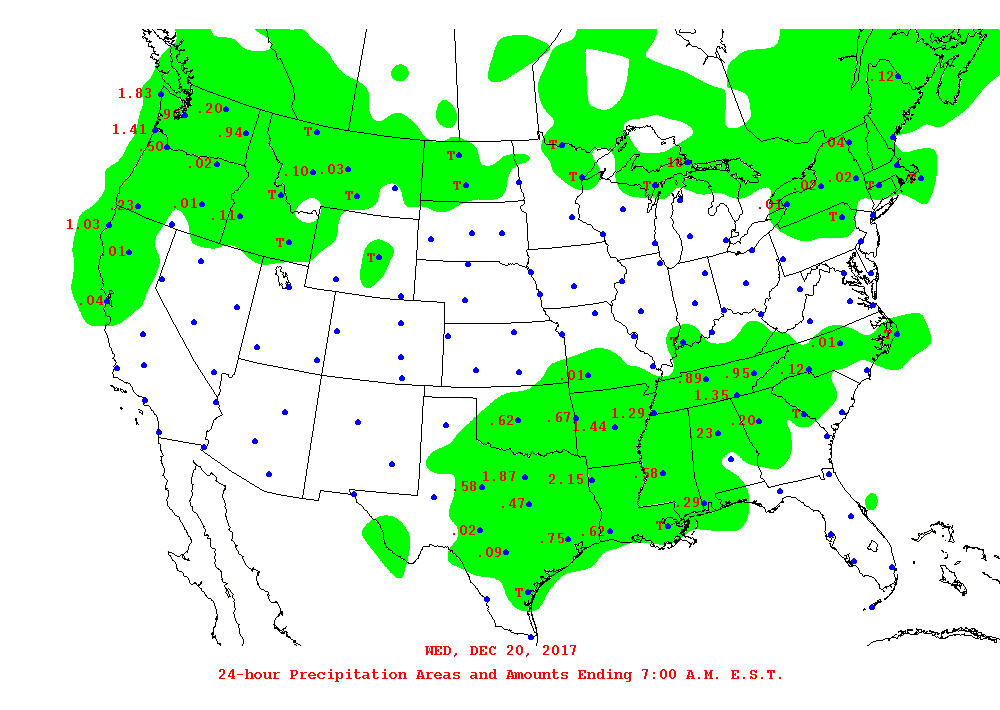 Daily 24-Hour Precipitation Total Map