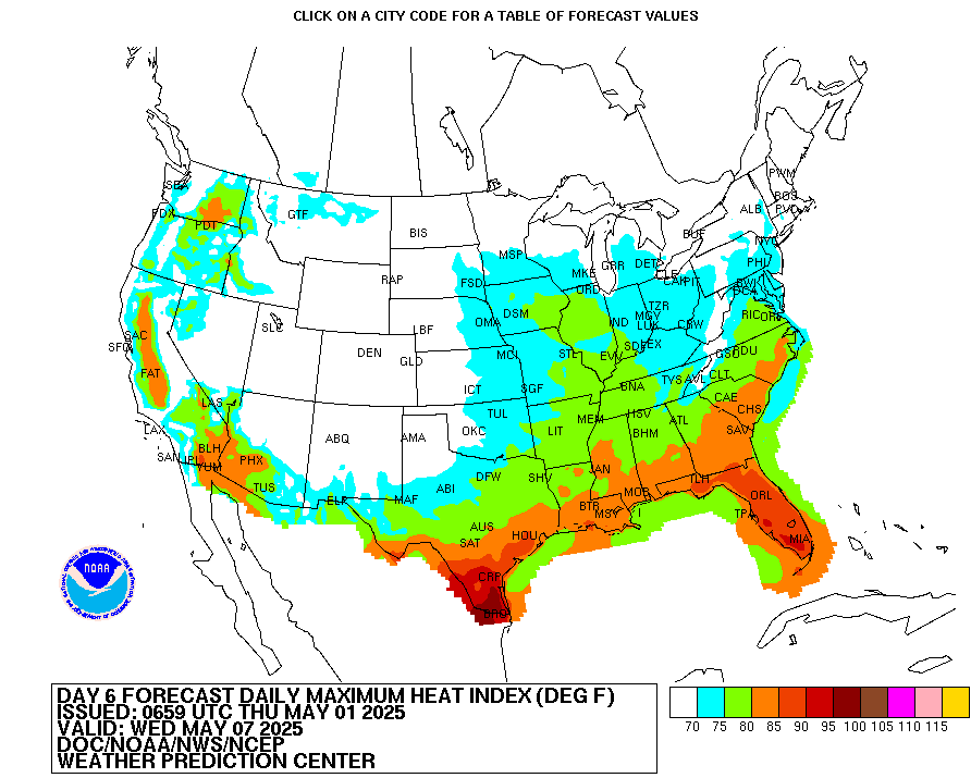 heat index forecast