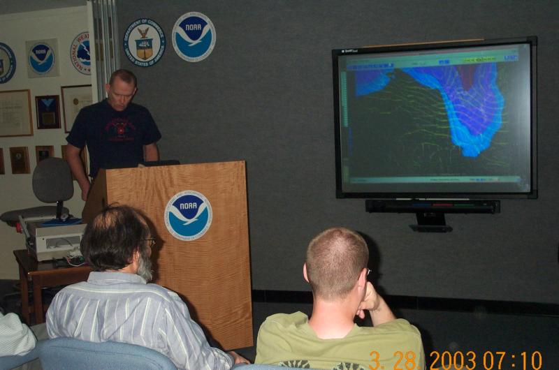 Figure 3.  HPC Forecaster Steve Flood leads the daily map discussion