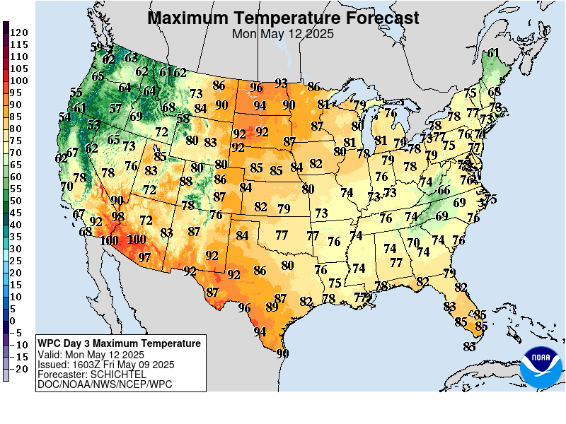 Day 3 Maximum Temperatures Valid Sun Mar 31, 2024