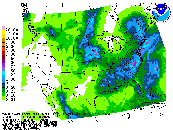 24-Hour 95th
                     Percentile QPF valid 06Z July 11, 2025
