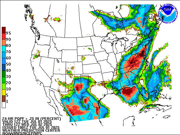 24-Hour PQPF valid 12Z July 2, 2025