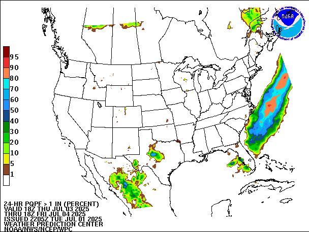 24-Hour PQPF valid 18Z July 4, 2025