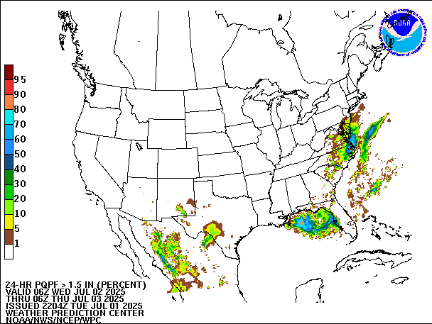 24-Hour PQPF valid 06Z July 3, 2025