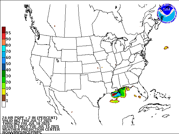 24-Hour PQPF valid 06Z July 18, 2025