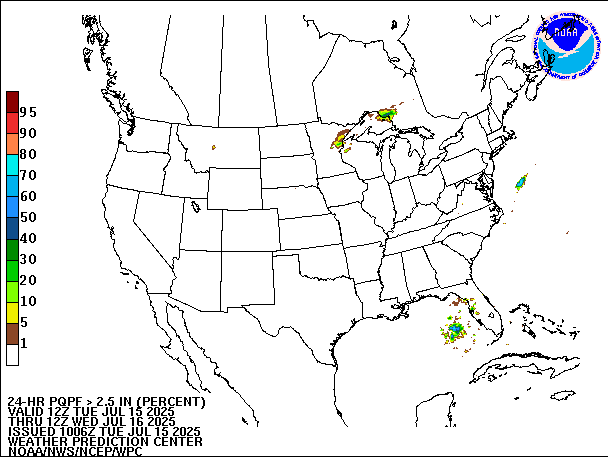 24-Hour PQPF valid 12Z July 16, 2025