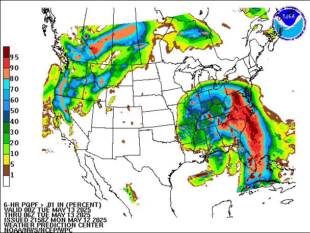 6-Hour PQPF valid 06Z May 13, 2025