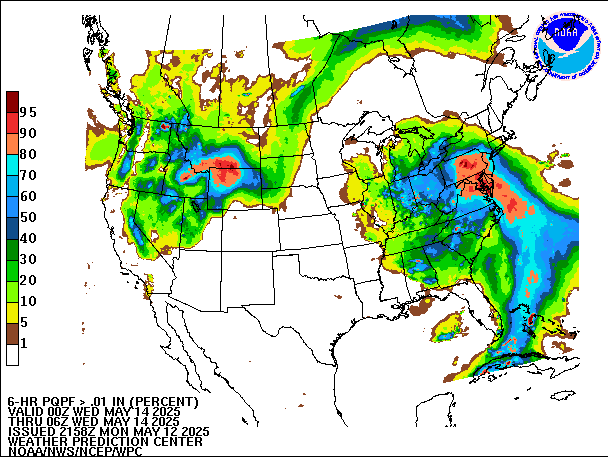 6-Hour PQPF valid 06Z May 14, 2025