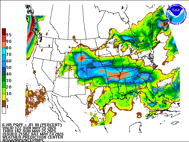 6-Hour PQPF valid 18Z May 25, 2025