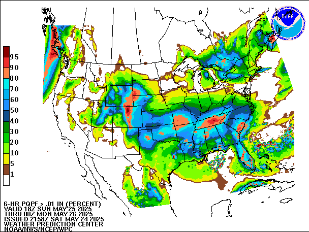 6-Hour PQPF valid 00Z May 26, 2025
