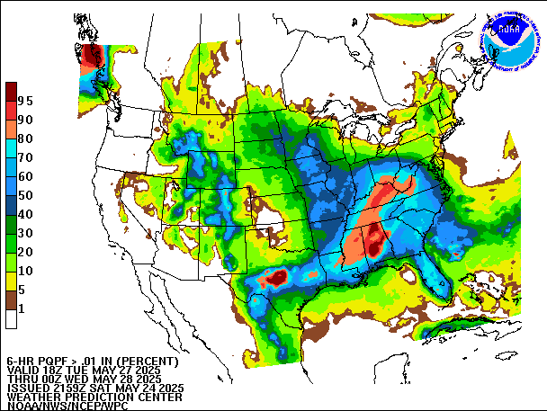 6-Hour PQPF valid 00Z May 28, 2025