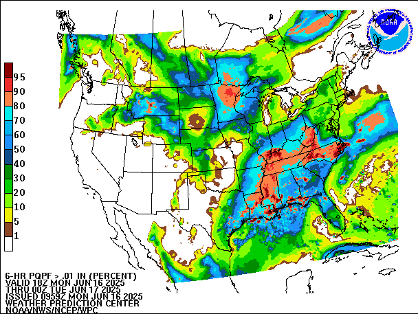 6-Hour PQPF valid 00Z June 17, 2025